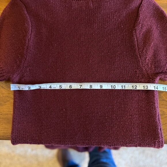 George Sweater Dress burgundy short sleeved sheath bodycon cowl neck Size M - Picture 9 of 13